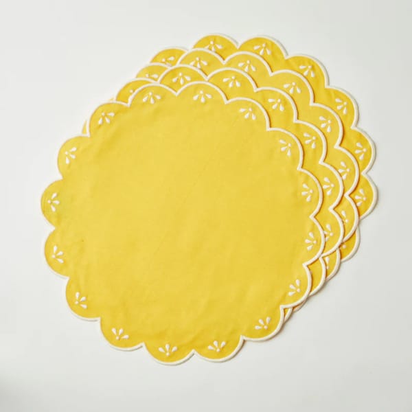 maison margeaux PEONY YELLOW PLACEMATS - SET OF 4