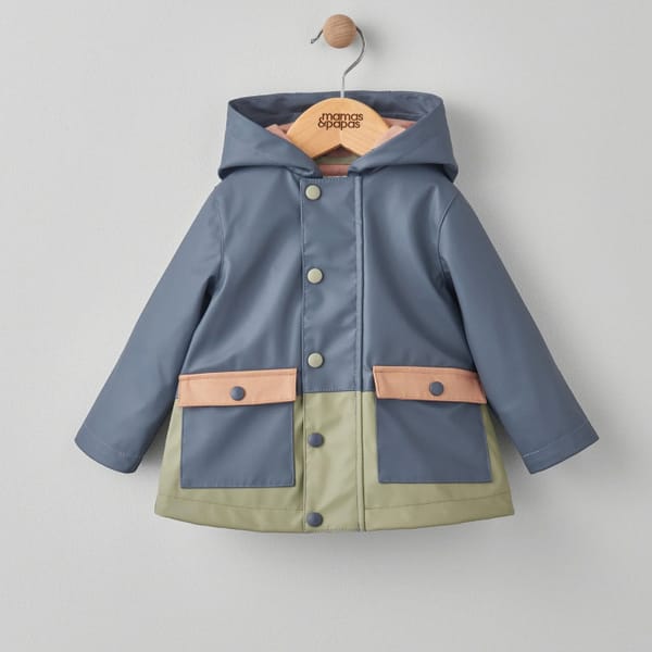 mamas _ papas image 1_3 Mamas _ Papas Blue Colourblock Raincoat
