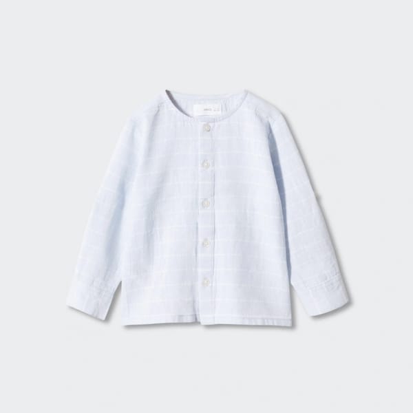 mango Striped cotton linen shirt