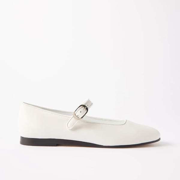 Round Toe Leather Mary Jane Flats
