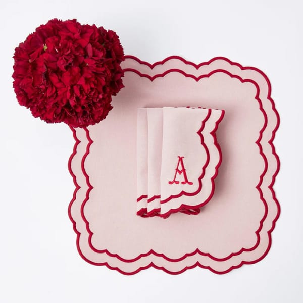 mrs alice VALÉRIE PINK NAPKINS - embroidered napkins