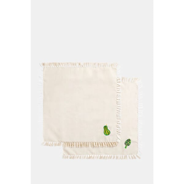 my uncles house ANNA + NINA ARTICHOKE _ PUMPKIN NAPKINS - SET OF 2 - embroidered napkins