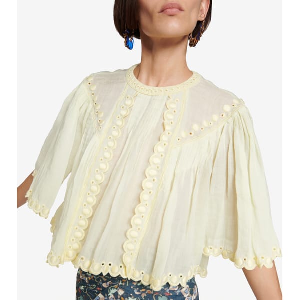 Ogalice Eyelet Cropped Shirt