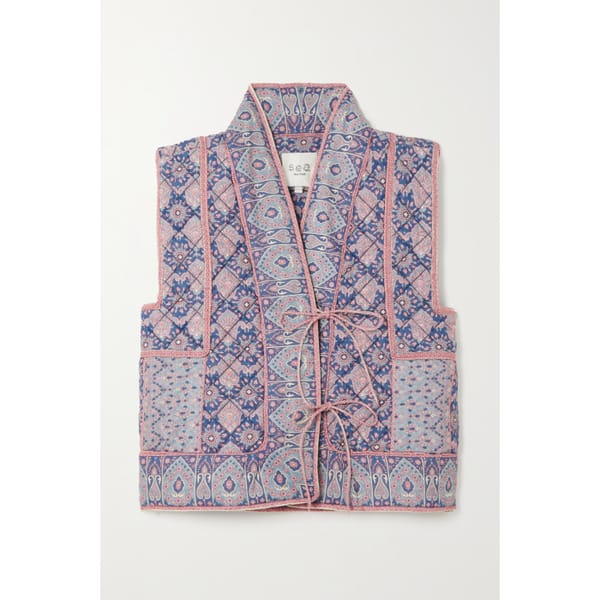 netaporter SEA Parker quilted printed cotton vest