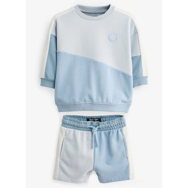 next Colourblock Sweatshirt And Shorts Set (3mths-7yrs)