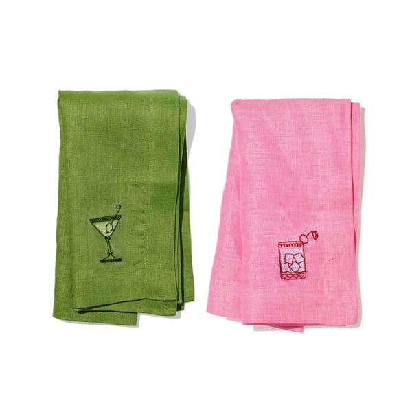 not another bill Embroidered Napkins martini and old fashioned - embroidered napkins