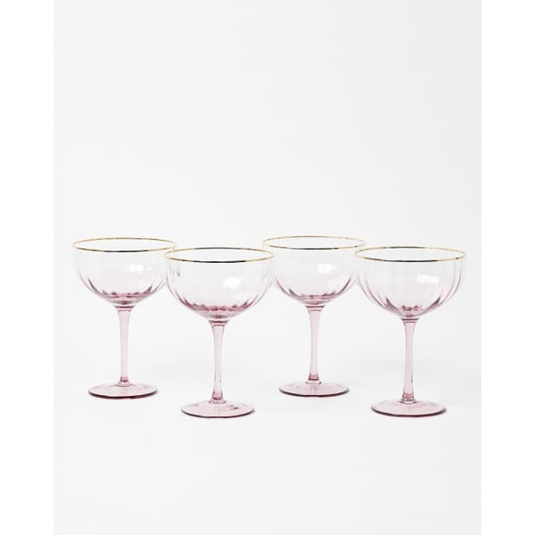oliver bonas Claro Purple Champagne Saucers Set of Four