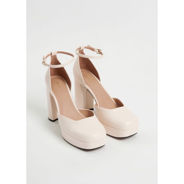 Leather Platform Mary Jane Pumps