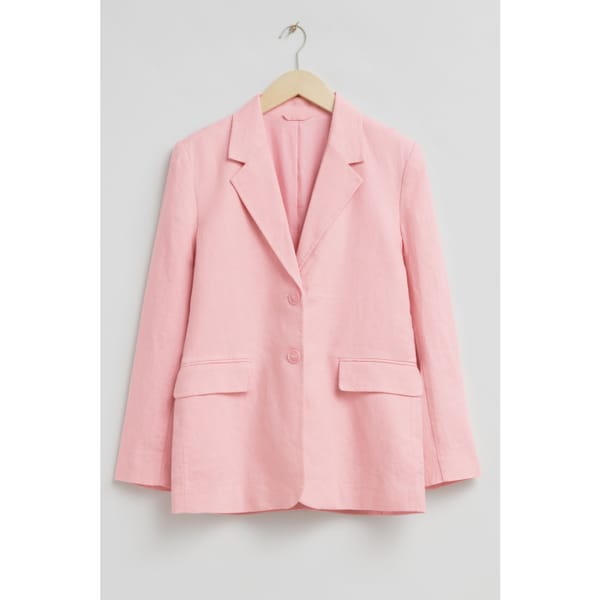 stories Relaxed SIngle-Breasted Linen Blazer