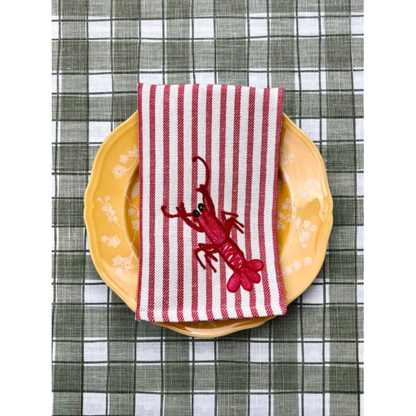 the table love - ‘Sapore Di Mare’ Lobster Napkin - embroidered napkins