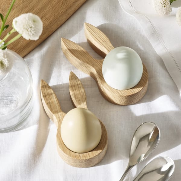 Bunny Wooden Egg Holder Set of 2