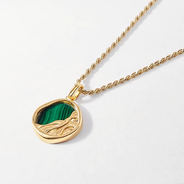 Victoria Malachite Necklace - Gold