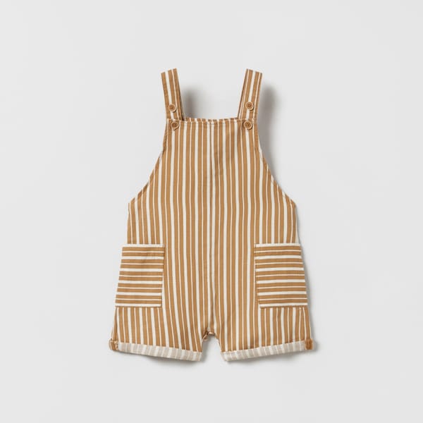 zara LINEN BLEND DUNGAREES