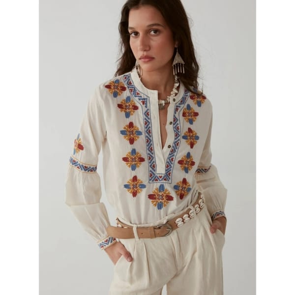 BOTTEGA Martina Blouse - Greece Ecru - Grecian style