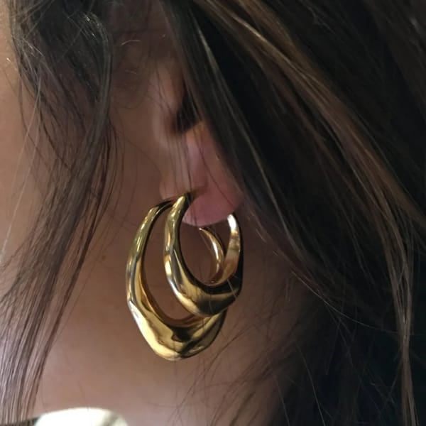 by anola PANAREA EARRINGS - GOLD -chunky gold hoops