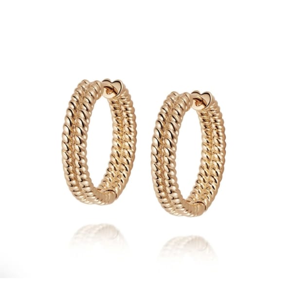 daisy london TREASURES DOUBLE ROPE HOOP EARRINGS -chunky gold hoops