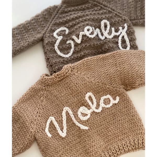 etsy Personalised 0 - 3 Months Hand Knitted Cardigans. Baby name cardigans, hand embroidered knits. - newborn baby gifts