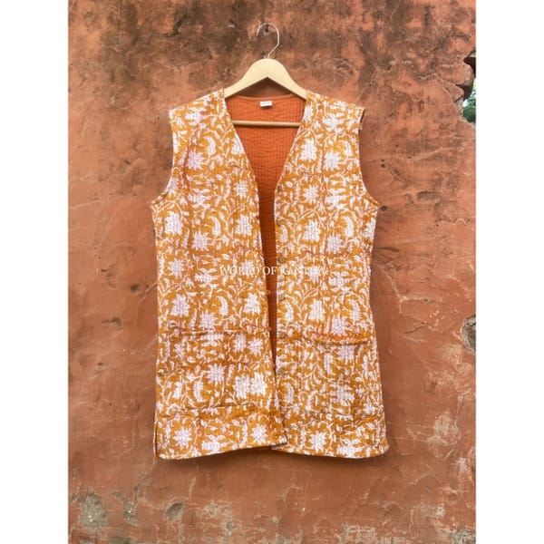 Handmade Vintage Cotton Quilted Jacket - spring gilet