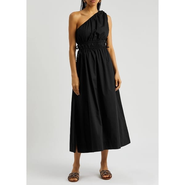 FAITHFULL THE BRAND La Ora one-shoulder cotton-poplin dress - spring fashion 2023