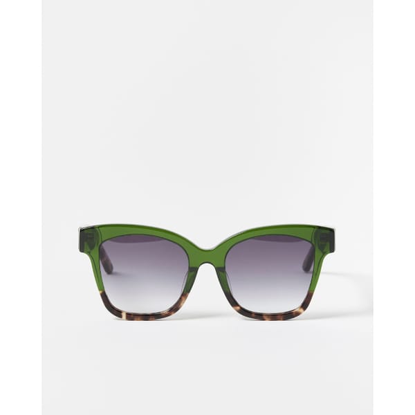 Green Ombre Faux Tortoiseshell Square Sunglasses- oliver bonas fashion