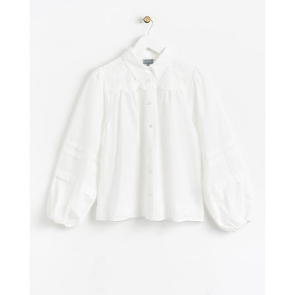 Lace White Cotton Shirt (1) - oliver bonas fashion