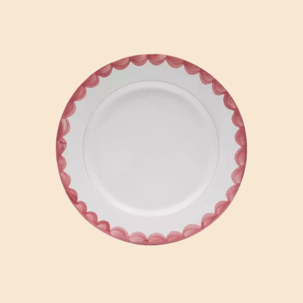 late afternoon Dinner plate pink scallop - dinner plates