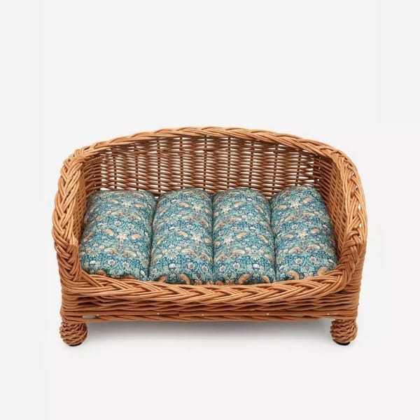 liberty london coco and wolf rattan dog bed - rattan furniture