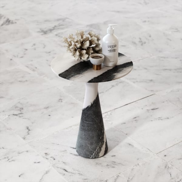 lusso stone MONET PANDA MARBLE SIDE TABLE