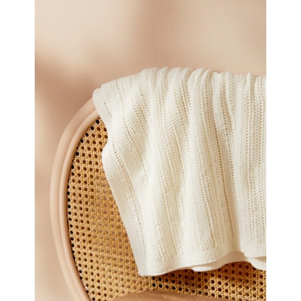 M_S Pure Cotton Knitted Shawl - newborn baby gifts