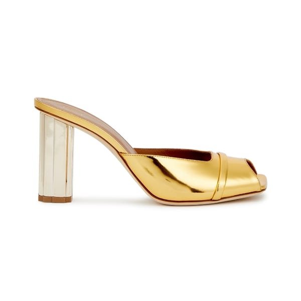 MALONE SOULIERS Lira 90 metallic leather mules - spring fashion 2023