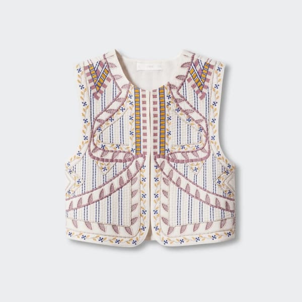 mango Embroidered quilted gilet - Spring Gilets