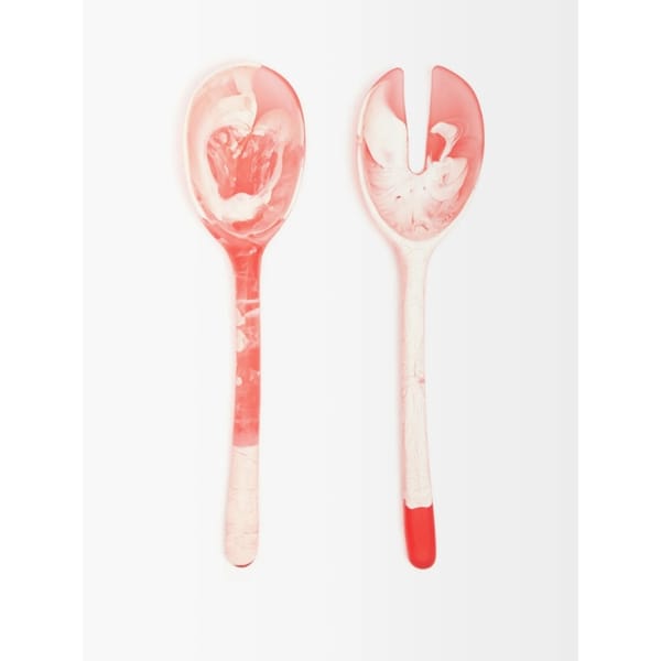 matchesfashion DINOSAUR DESIGNS Stone marbled-resin salad servers