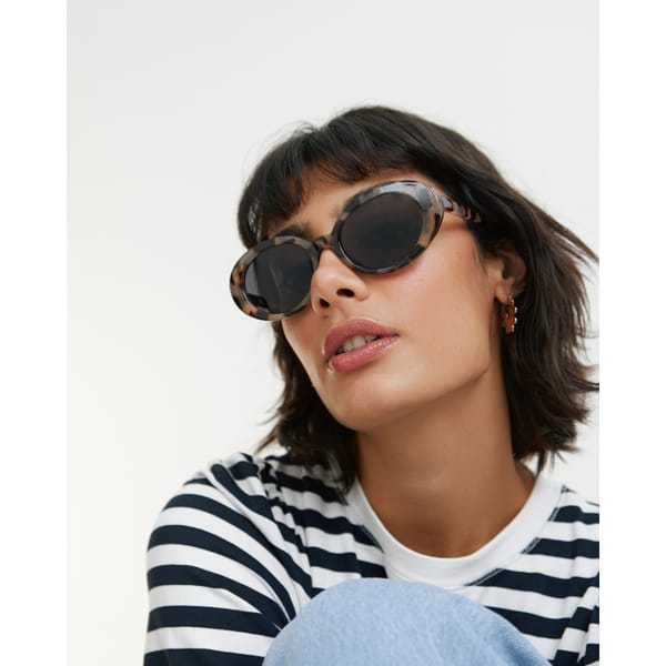 Milky Faux Tortoiseshell Brown Oval Sunglasses - oliver bonas fashion