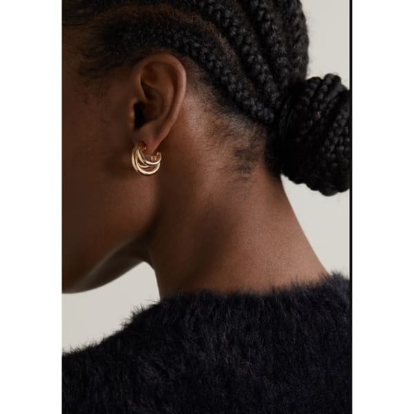 netaporter JENNIFER FISHER Micro Triple Lilly gold-plated hoop earrings -chunky gold hoops