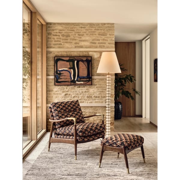 soho home Greyson Floor Lamp, High Gloss Lacquer, Cream