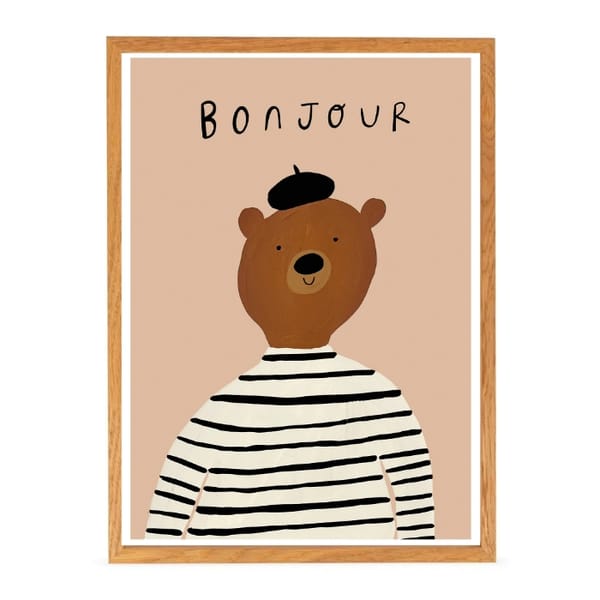 YAYA STUDIO Bonjour Bear Art Print - newborn baby gifts