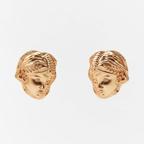 ZARA FACE EARRINGS - Grecian style