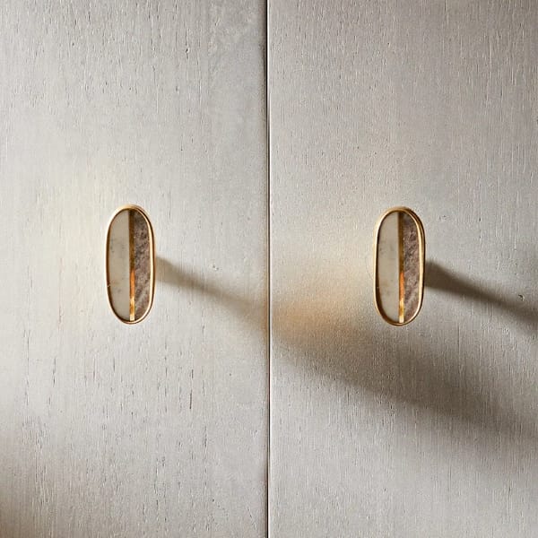 zara home CONTRAST MARBLE DOOR KNOB (PACK OF 2)