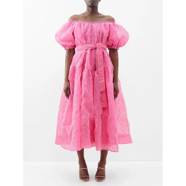 AJE Evangeline Cornelli floral-appliqué midi dress- australian fashion brands
