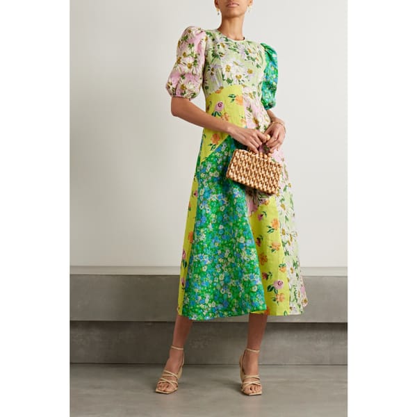ALÉMAIS + Lou Benesch Kenzie patchwork printed linen midi dress- australian fashion brands