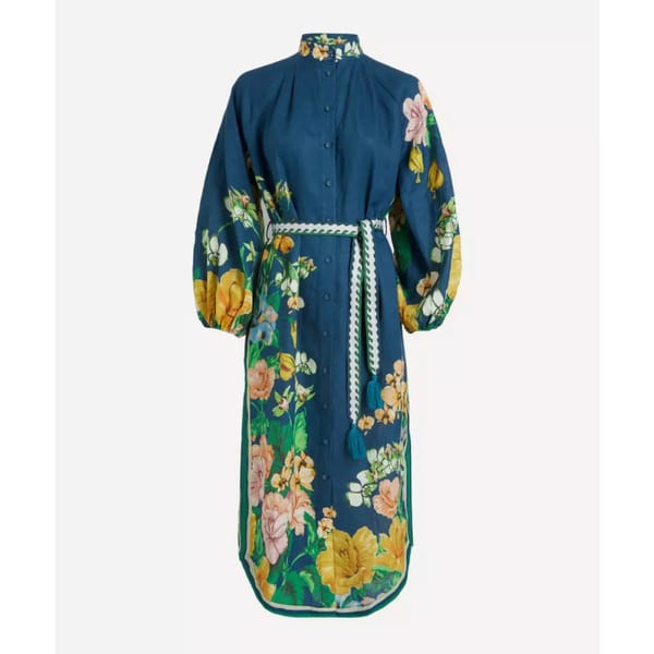 ALÉMAIS Lyla Floral-Print Linen Shirt-Dress- australian fashion brands