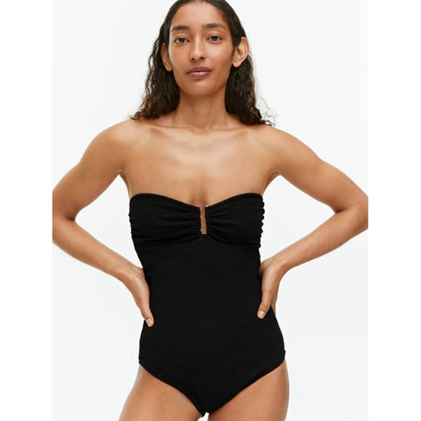 arket Textured Bandeau Swimsuit £55 - sexy swimsuits