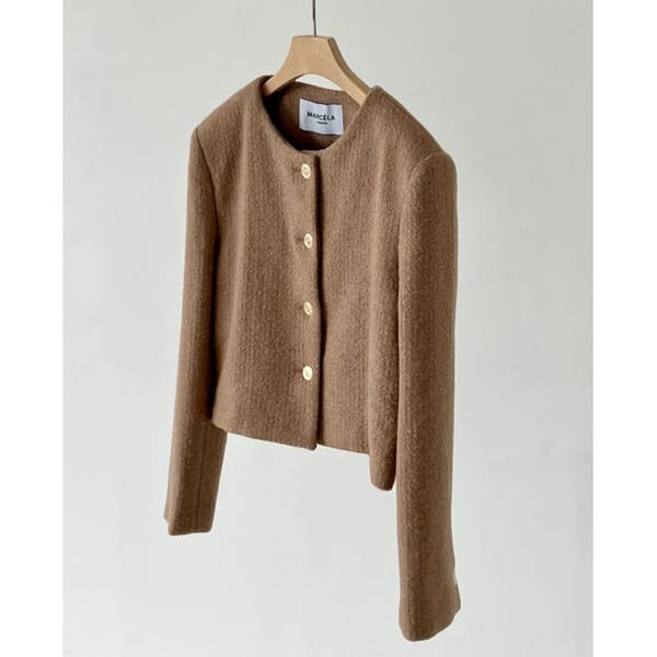 Camille Wool Tweed Jacket Camel - quiet luxury