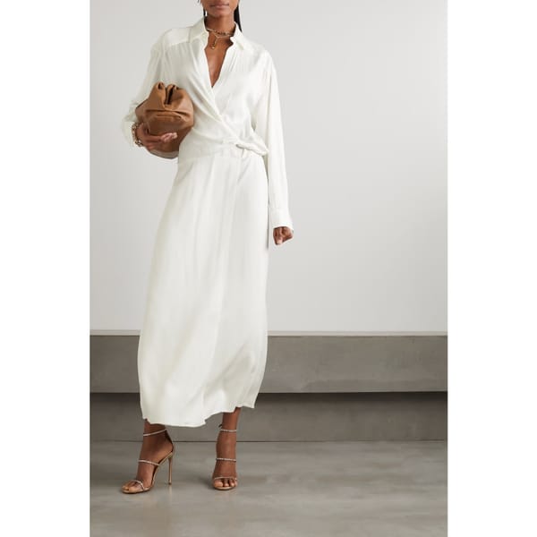 CHRISTOPHER ESBER Twist-front wrap-effect stretch-faille maxi shirt dress