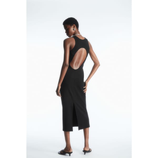 cos OPEN-BACK JERSEY MIDI DRESS - quiet luxury