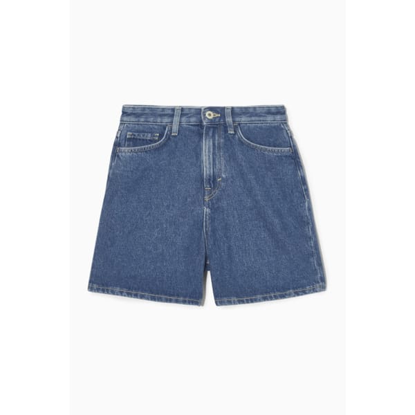 cos RELAXED-FIT DENIM SHORTS - striped shirts
