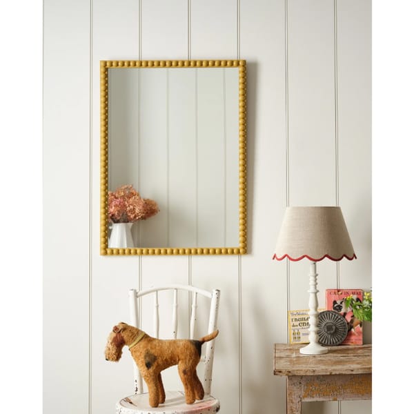 DOmestic Science Bobbin Frame Mirror 80cm x 60cm _ India - statemen mirrorYellow _