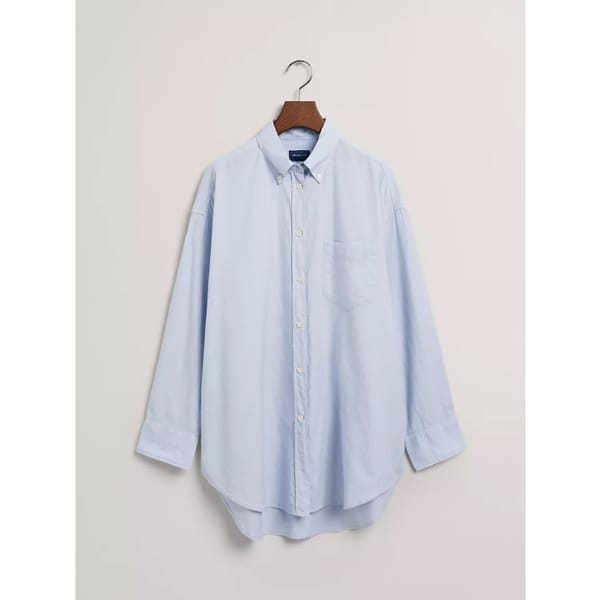 GANT Oversized Oxford Long Sleeve Shirt, Hamptons Blue - heritage brand, john lewis