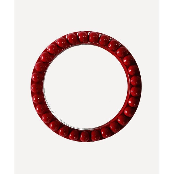 BERTOLA HOME STUDIO Crimson Round Bobbin Mirror - statemen mirror