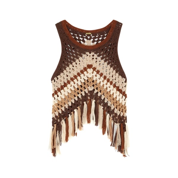 harvey nichols DODO BAR OR Boris striped crochet-knit tank - surfer style